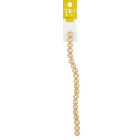 10mm Round Glass Pearl Strung Beads